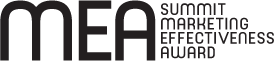 Logo for the Summit Marketing Effectiveness Award, featuring large letters "MEA" in the foreground, with the full name of the award in smaller text to the right.