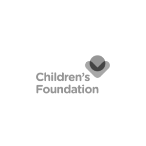 Logo of the Children's Foundation featuring stylized heart shape above the text.