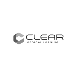 Logo for Clear Medical Imaging, featuring a stylized letter "C" next to the company name in bold, modern lettering.