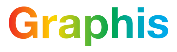The word "Graphis" in a bold, sans-serif font with each letter in a gradient color, transitioning from red to blue, on a white background.